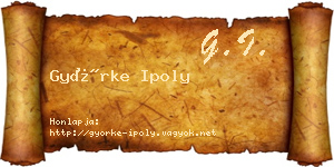 Györke Ipoly névjegykártya